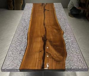 Elegante consola de madera maciza, juego de comedor para restaurante, Cocina, Bar, panel en el centro de madera con resina epoxi - Product Image 5