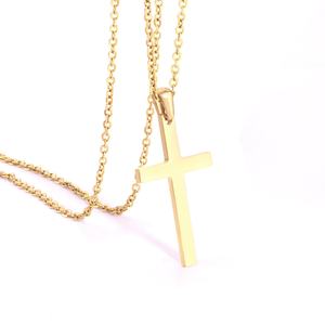 Joyería de Moda, Collares Minimalistas con Colgante de Cruz Cristiana para Mujer, Chapado en Oro de 18K, Acero Inoxidable, Collar Sencillo, Regalo - Product Image 5