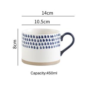 <span class=keywords><strong>Tazas</strong></span> <span class=keywords><strong>de</strong></span> Cerámica Azules Pintadas a Mano Estilo Nórdico, <span class=keywords><strong>Tazas</strong></span> <span class=keywords><strong>de</strong></span> Café Vintage con Esmalte Subyacente, <span class=keywords><strong>Tazas</strong></span> <span class=keywords><strong>de</strong></span> Gran Capacidad para el <span class=keywords><strong>Desayuno</strong></span>, para el Hogar, la Oficina, Bebidas Diarias - Product Image 3