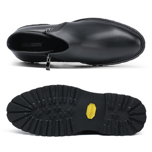 Nhà Máy Tùy Chỉnh Trượt-Trên Mắt Cá Chân Da Chelsea Khởi Động Mens Ngoài Trời Mùa Đông Mùa Hè Mùa Thu Thoáng Khí Màu Đen Chiều Cao Tăng 8Cm - Product Image 2