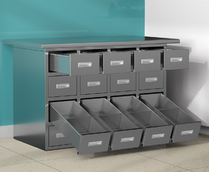 Botiquín de acero inoxidable ensamblado al por mayor para farmacia armario modular armario de banco - Product Image 6