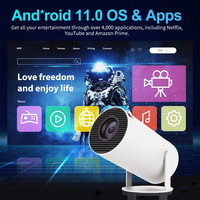 HY300 720P HD inalámbrico Android 11 Mini proyector de vídeo transfronterizo nueva máquina de juegos con mango lámpara LED 3D características enchufe de EE. UU.