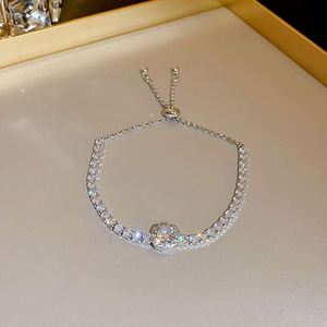 Bracelet de luxe pour femmes, ajustable, avec pendentifs, bracelet élégant en cristal et strass, bracelet tennis brillant - Product Image 6