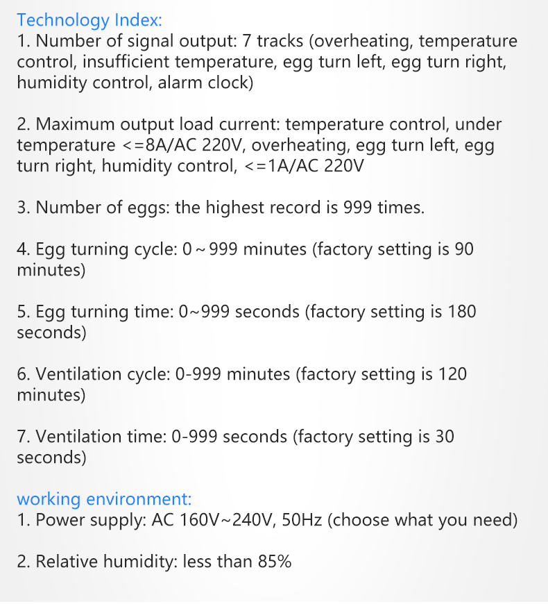 China Manufacturers Xm-18 Automatic Digital 12 Volts Ac/ Dc Roll Egg Incubator Controller Xm 18d(图4)