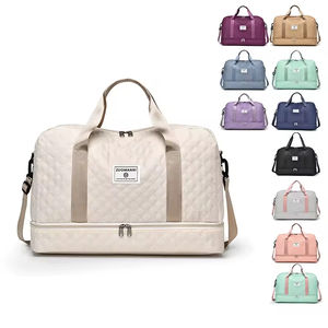 습식 포켓 신발 수납 공간이있는 대용량 옥스포드 주말 여행 더플백 체육관 요가 슬링 토트백 핸드백 휴대 - Product Image 1