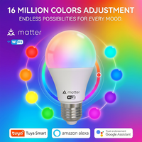 Ampoule LED Intelligente Tuya RGB E27 9W WiFi Dimmable Compatible Alexa/Google Home Sans Hub IRC 80 Température de Couleur 2700-6500K Garantie 1 An AC Large Gamme