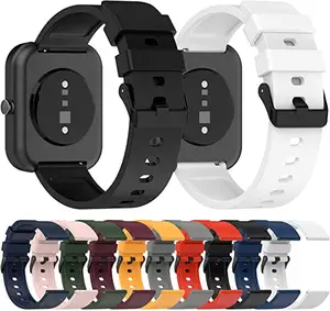 Tali silikon lembut untuk Amazfit Bip 3 Pro/ Bip 3/GTS 3/GTS 2 tali pengganti jam tangan olahraga mini untuk Amazfit