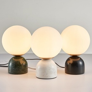 Lámpara de mesa nórdica de mármol E27 con interruptor LED para dormitorio, mesita de noche, hotel, casa de huéspedes, luz nocturna, iluminación ambiental - Product Image 4