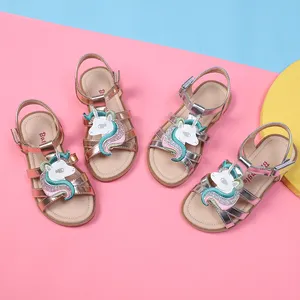 Factory Batch Soft Sole Beach Baby Sandal Summer Champagne Girl Unicorn Casual Shoes For Children