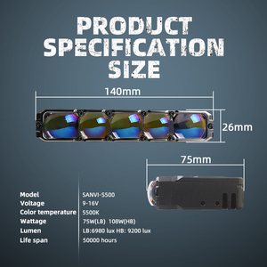New Waterproof 12V Car Work Lamp Spotlight Combo Beam Driving <b>LED</b> <b>Light</b> <b>Bar</b> 140W 14000LM Mini 4.2inch Aluminum Alloy Universal - Product Image 5