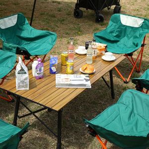 Chaise pliante de camping et de pique-nique en métal moderne et portable avec porte-gobelet, logo personnalisé - Product Image 3