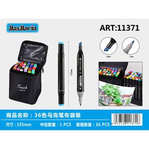 Set di pennarelli a canna nera a punta Fine a 36 colori strumento di disegno per artisti e designer con borsa in tessuto - Product Image 1