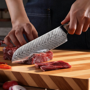 سكين شيف يدوية الصنع من 67 طبقة بطول 3.5-8 بوصات مع نواة VG10 ومقبض خشبي عصري وتشطيب عالي اللمعان مناسبة لليد اليمنى واليسرى مع تغليف هدايا - Product Image 4