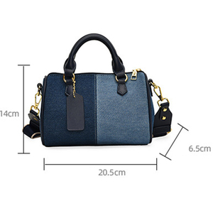 <span class=keywords><strong>Sac</strong></span> à bandoulière en denim vintage 2025 avec coutures contrastées et fermeture éclair, <span class=keywords><strong>sac</strong></span> à <span class=keywords><strong>main</strong></span> pour le travail à une épaule - Product Image 2