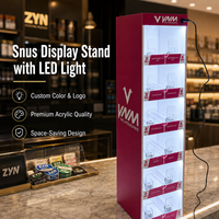 Présentoirs pour sachets de nicotine, présentoirs pour sachets énergétiques avec éclairage LED, présentoir de comptoir pour snus