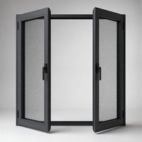 Fenêtre à battant à ouverture vers l'intérieur, en aluminium à rupture de pont thermique, double vitrage, avec moustiquaire, sur mesure, directement de l'usine