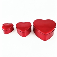 Ensemble de boîtes en métal en forme de cœur pour bonbons/chocolats, sélectionnables en plusieurs couleurs