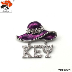 Broche en alliage XHO Chi Eta Phi Green Hat pour enfants, idéale pour les fiançailles, mariages et fêtes, cadeau pour les sororités et fraternités grecques - Product Image 3