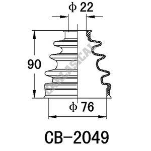Pièces automobiles en caoutchouc, soufflet de joint homocinétique d'arbre de transmission, n° FB-2049  Soufflet extérieur OE N° 04438-12020 - Product Image 2