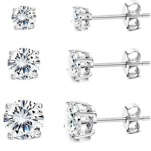 Orecchini con diamanti eleganti con orecchini a bottone gioielli in acciaio inossidabile Custom classici da uomo in zircone Moissanite - Product Image 1