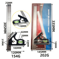 Équerre combinée Try Square 300 mm (12 pouces) en acier inoxydable réglable avec niveau à bulle pour la mesure en menuiserie