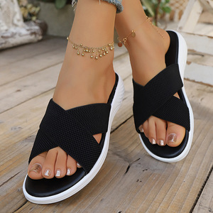 Nuove Ciabatte Mule da Donna 2026 per il Commercio Transfrontaliero, Semplici e Versatili, con Punta Aperta, Tinta Unita, Casual, Slip-on - Product Image 1