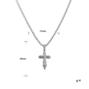 Stainless Steel <b>Cross</b> Pendant Necklace For Men Geometric Design 120115 - Product Image 5