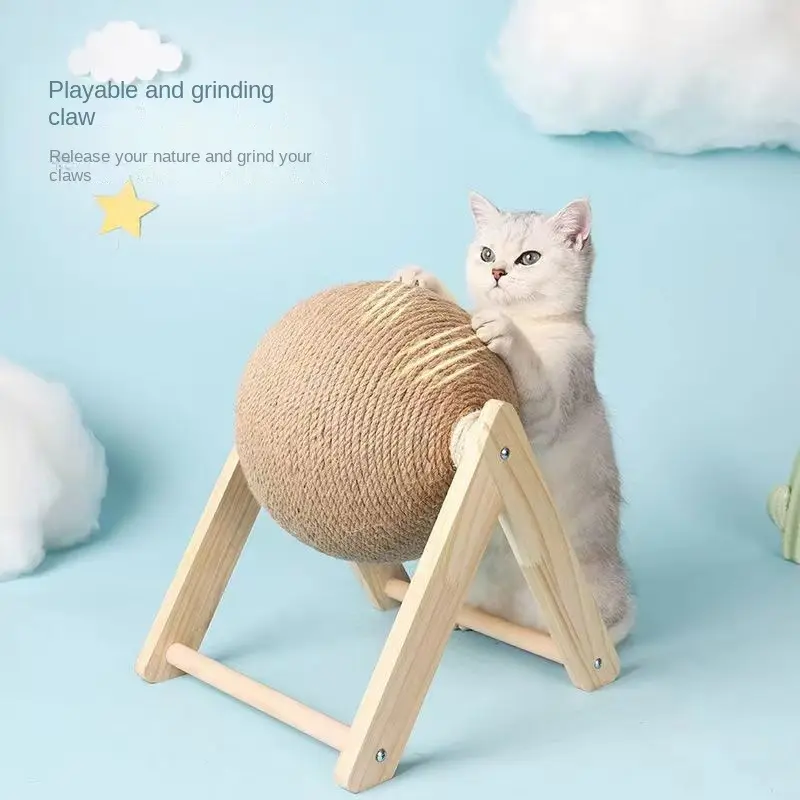 Bola de brincar para arranhar gatos, placa de bola para gatinhos, corda de sisal, para moer patas, brinquedo resistente ao desgaste, material para animais de estimação