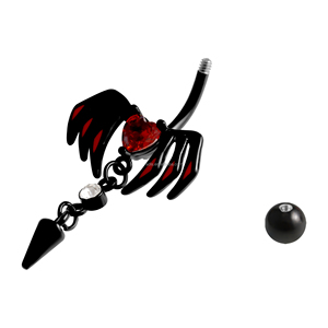 RVS <span class=keywords><strong>navel</strong></span> piercing zwarte bananenbarbell donkere stijl punk sieraden kegel hanger buikring - Product Image 3