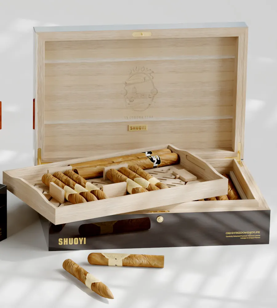 Cajas de cigarros personalizadas Fabricante Caja de madera de cedro Humidor de cigarros