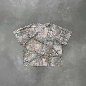 Custom Streetwear Screen Print Dtg Oversized Cropped Boxy Fit Cotton 100% Cotton Real Tree Camo Camouflage Tee <strong>T</strong> <strong>Shirt</strong> <strong>Shirts</strong> - Product Image 1