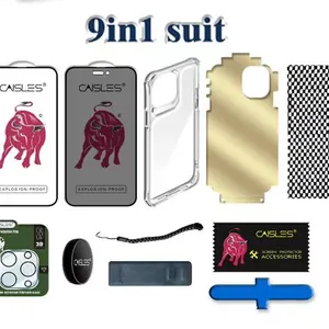 Caisles 패션 소매 패키지 9 팩 전체 3D 가장자리 화면 보호기 아이폰 11