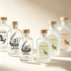 Bouteille en verre dépoli transparent nordique de 100 ml, 250 ml, 375 ml, 500 ml avec bouchon en liège, vide, pour <span class=keywords><strong>spiritueux</strong></span>, liqueur, gin, café infusé à froid, jus - Product Image 5