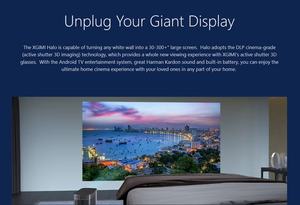 <span class=keywords><strong>XGIMI</strong></span> <span class=keywords><strong>Halo</strong></span> 3D Smart Android TV Proyector 1080P 4K Home Theater Auto Keystone Corrección LED/LCD Lámpara Batería opcional Enchufe de EE. UU. - Product Image 3