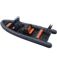 Bateau pneumatique de croisière RHIB 700 de 23 pieds, coque en aluminium, Orca Hypalon, à vendre