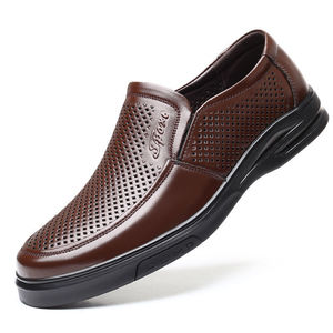 Mocasines Negros Transpirables para Hombre, Punta Redonda, Sin Cordones, Zapatos Casuales de Verano, Suela de Goma Suave, Forro de PU, Logotipo Deportivo en Relieve - Product Image 2