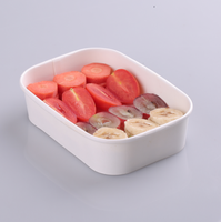 Bol en papier kraft rectangulaire avec couvercle, logo personnalisé, 17 oz, 22 oz, 25 oz, 34 oz, biodégradable, jetable, pour salade à emporter