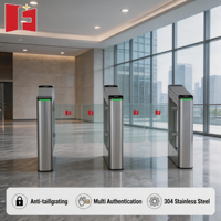 Portails d'accès de sécurité électroniques automatisés anti-écrasement, barrières pivotantes à 2 canaux en acier inoxydable sans balais IP65