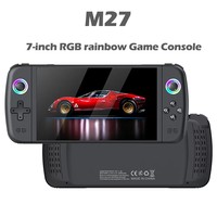 Console de jeu portable LR M27 avec écran de 7,0 pouces (résolution 1024x600), processeur quadricœur, batterie de 4000 mAh, plus de 20000 jeux intégrés, prend en charge Linux
