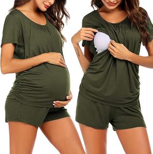Pigiama premaman da donna, pigiama da allattamento al seno, pigiama morbido Set Casual Postpartum, abbigliamento premaman a strati - Product Image 1