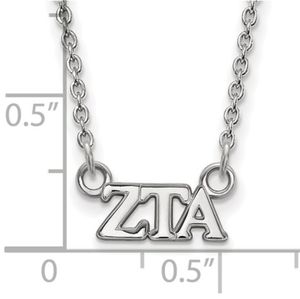 Collana di vita greca Zeta Tau Alpha placcata in oro 18K collana di lettere greche a doppio foro in acciaio inossidabile lucidato - Product Image 4