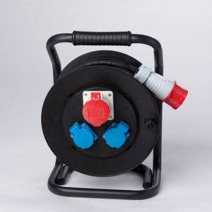 Dévidoir de Câble Portable Industriel Robuste, Certifié CE, avec 3 Prises et Fiche CEE 5 Broches - Product Image 1