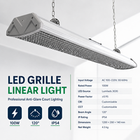 Lumière de terrain de sport LED LBG 100W anti-éblouissement avec grille en nid d'abeille, CCT personnalisé, CRI 70 80, IP54 pour terrain de pickleball, badminton, tennis