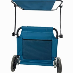 Chaise <span class=keywords><strong>de</strong></span> plage moderne en aluminium léger avec auvent réglable, transat <span class=keywords><strong>pliable</strong></span> à roulettes pour bain <span class=keywords><strong>de</strong></span> <span class=keywords><strong>soleil</strong></span> - Product Image 3