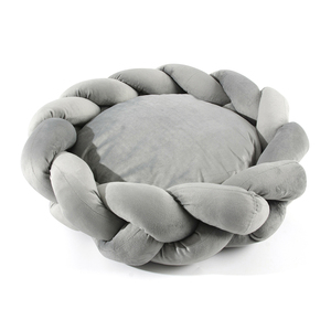 Jema-Lit rond tricoté pour chat, en coton, coussin pour animal domestique, lit pour chien, nid pour chat avec fond antidérapant - Product Image 3