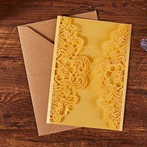 <span class=keywords><strong>Cartes</strong></span> d'invitation de mariage découpées au laser - Product Image 5