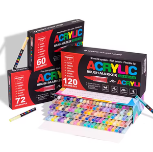Pennarello Liquido a Punta Morbida 168 Colori, Penna da <span class=keywords><strong>Disegno</strong></span> con Inchiostro Permanente, Nuovo Pennarello Acrilico Liquido per Studenti d'Arte - Product Image 4