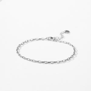 Pulsera de cadena de plata de ley S925, simple, clásica, elegante, accesorio diario para mujer. Versión personalizable en cobre. - Product Image 3
