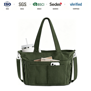 Sac fourre-tout personnalisé en velours côtelé pour ordinateur portable, idéal pour les enseignants, sac à main quotidien léger pour infirmières, sac de transport pour l'école et les voyages - Product Image 1