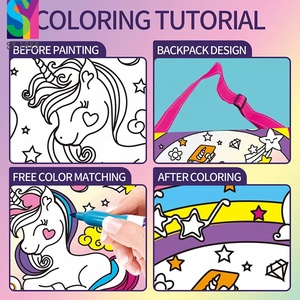 SY TOYS bricolage personnalisé Doodle sacs Art activité meilleur cadeau couleur votre propre <span class=keywords><strong>licorne</strong></span> sac de messager Kit d'artisanat pour les filles - Product Image 3